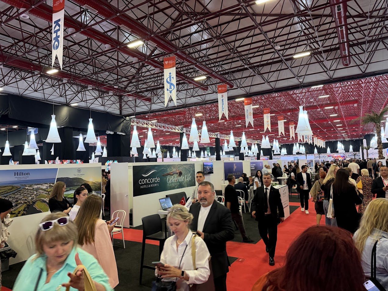 Hotel and travel exhibitor stands at ATF Antalya 2026