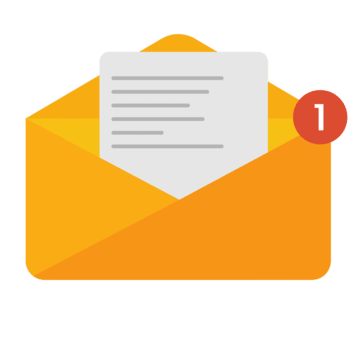 An email notification with the guest's personal check-in link